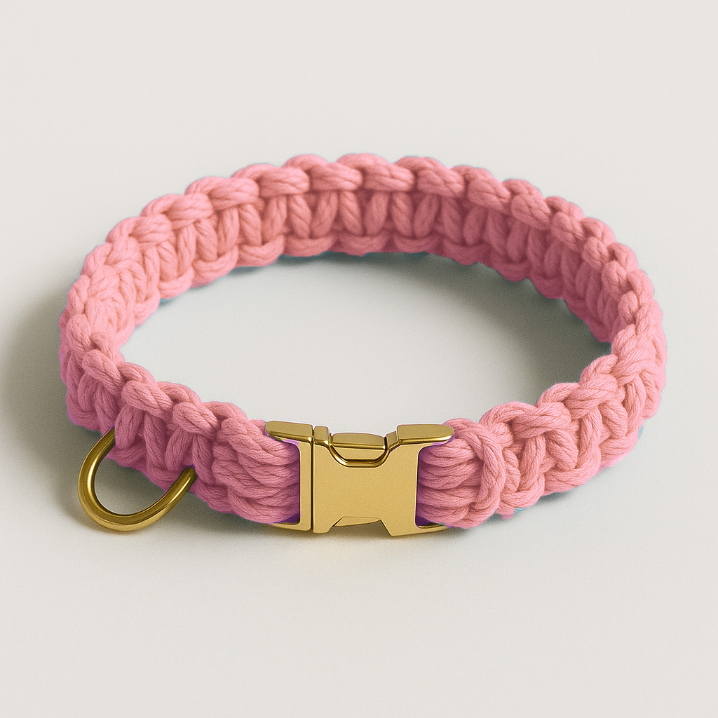 Collier rose crochet