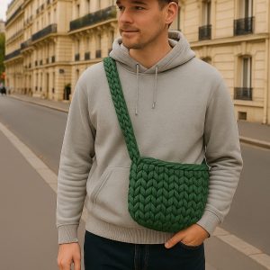 Sacoche homme en crochet